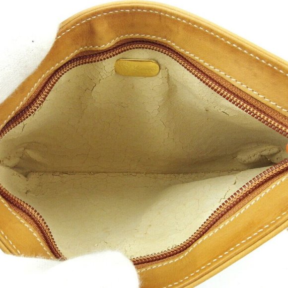 GUCCI Poach Micro GG Beige PVC ~ Leather Authentic USED - Picture 7 of 8